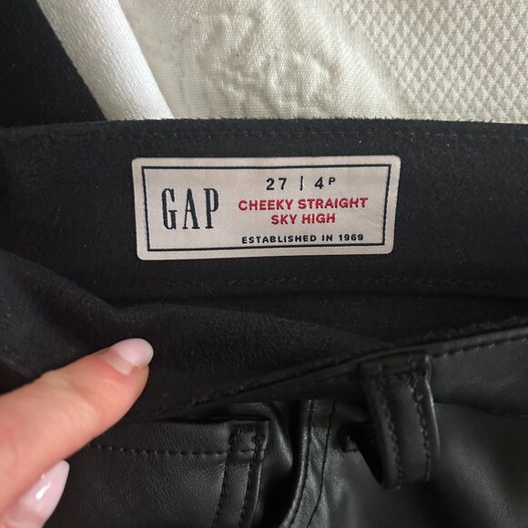 Gap black faux leather jeans - Size 4P - Picture 5 of 5